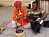 With snake charmer, Jaipur, India.